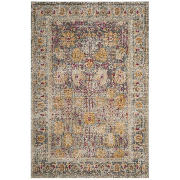 Safavieh 5 ft.-1 in. x 7 ft.-6 in. Granada Power Loomed Medium Rectangle Area Rug Light Grey & Multi GRA350B-5 - main
